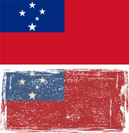 Samoa grunge flag Vector illustration