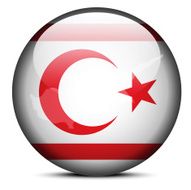 Map on flag button of Turkish Republic North Cyprus