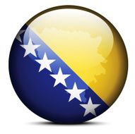 Map on flag button of Bosnia and Herzegovina