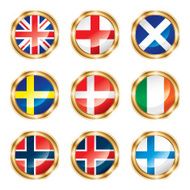 Flag buttons Europe two