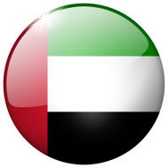 United Arab Emirates Round Glass Button