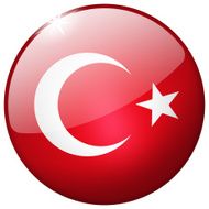 Turkey Round Glass Button