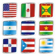 isolated american flags
