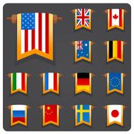 Vertical flags main coutries