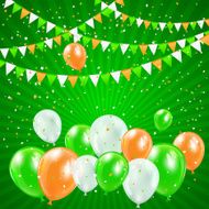 Patricks day balloons and confetti