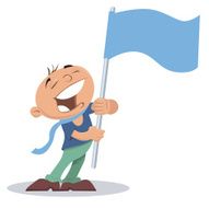 Fan with flag