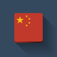 Button with flag of China