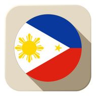 Philippines Flag Button Icon Modern