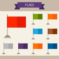 Flags colored templates for your design in flat style