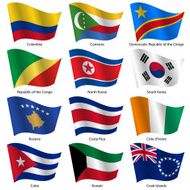 Set Flags of world sovereign states Vector illustration