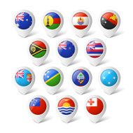 Map pointers with flags Oceania