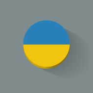 Round icon with flag of Ukraine N2