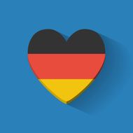 Heart-shaped icon with flag of Germany