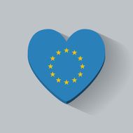 Heart-shaped icon with flag of Europe