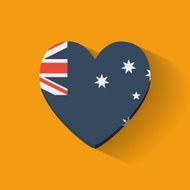 Heart-shaped icon with flag of Australia