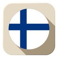 Finland Flag Button Icon Modern N2