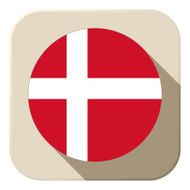 Denmark Flag Button Icon Modern N2