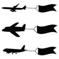 airplane with flags vector illustartion