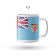 Fiji flag souvenir mug on white background N2