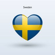 Love Sweden symbol Heart flag icon