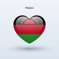 Love Malawi symbol Heart flag icon