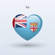 Love Fiji symbol Heart flag icon