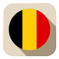 Belgium Flag Button Icon Modern