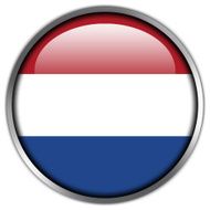 Netherlans Flag glossy button