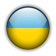 Ukraine flag button vector