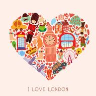 London love with hand drawn elements