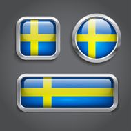 Sweden flag glass buttons
