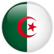 Algeria Flag Glossy Button N2