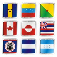 isolated american flags N3