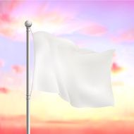 blank white flying flag N2