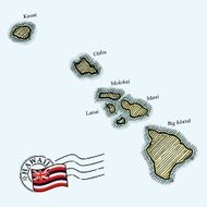 Crosshatch map of Hawaii