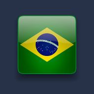 Square icon with flag of Brazil