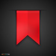 Red bookmarks isolated on dark background