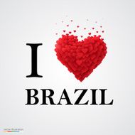 I love Brazil font type with heart sign