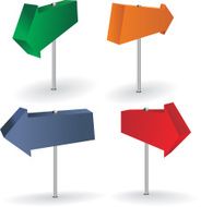 Map pin arrows set Vector illustration