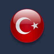 Round icon with flag of Turkey N2