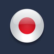 Round icon with flag of Japan N2