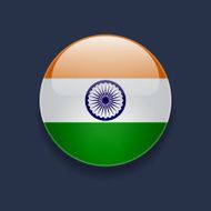 Round icon with flag of India N2