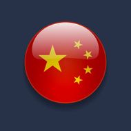 Round icon with flag of China N2
