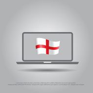 england flag in laptop vector icon