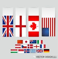 World flags Vector illustration N6