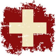 Swiss grunge flag Vector illustration