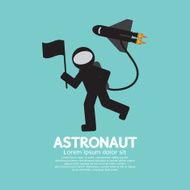 Astronaut With Spaceship Graphic