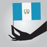 Hand with flag Guatemala