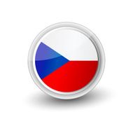 Vector rounded flag button icon of Czech Republic