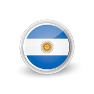 Vector rounded flag button icon of Argentina